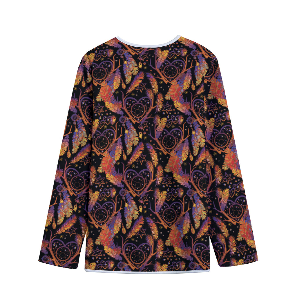 Indian Tribal Dream Catcher Print Long Sleeve Short Coat