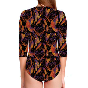 Indian Tribal Dream Catcher Print Long Sleeve Swimsuit