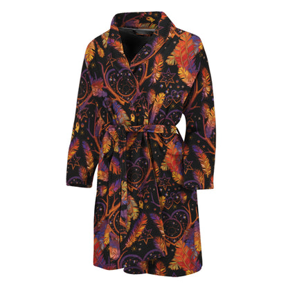 Indian Tribal Dream Catcher Print Men's Bathrobe
