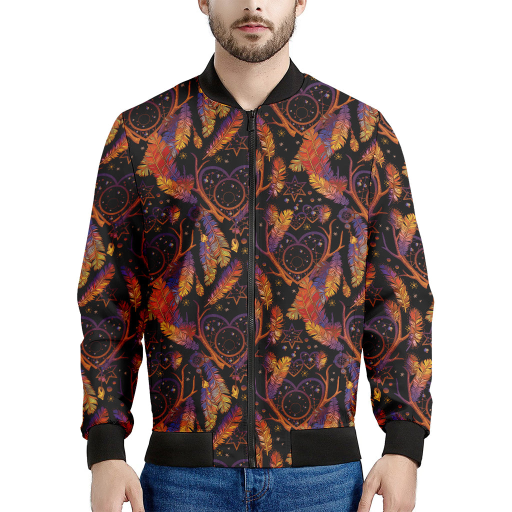 Indian Tribal Dream Catcher Print Men's Bomber Jacket