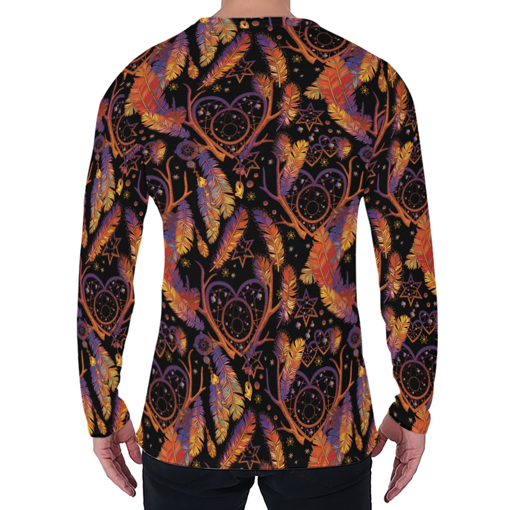 Indian Tribal Dream Catcher Print Men's Long Sleeve T-Shirt