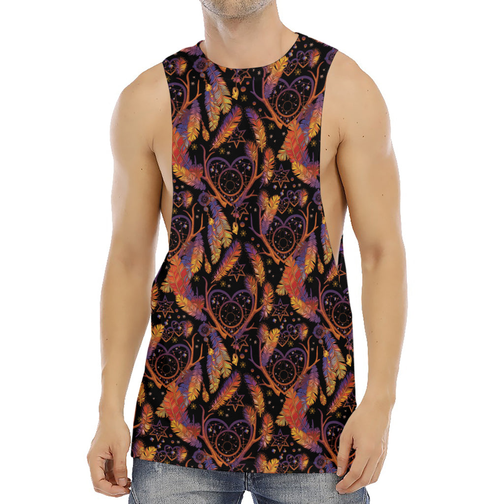 Indian Tribal Dream Catcher Print Men's Muscle Tank Top