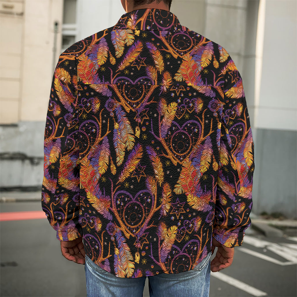 Indian Tribal Dream Catcher Print Men's Shirt Jacket