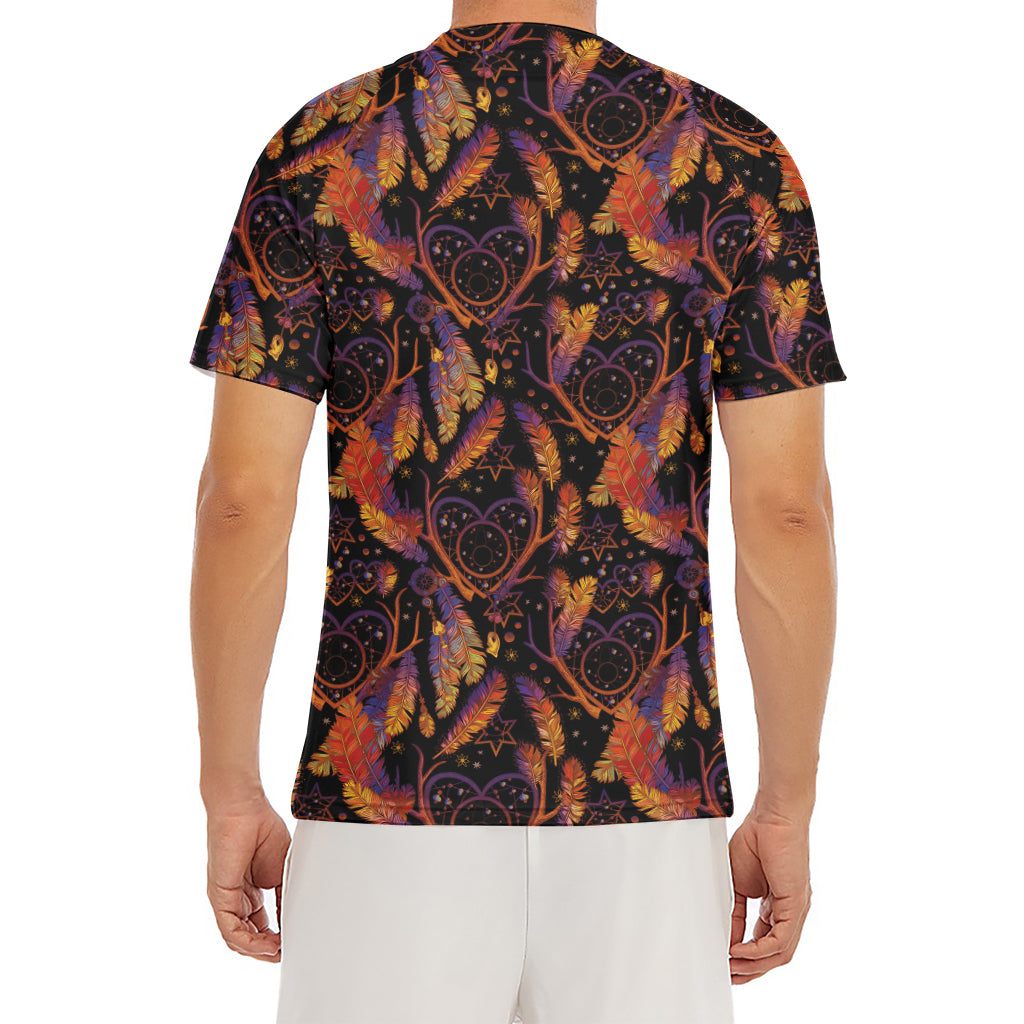 Indian Tribal Dream Catcher Print Men's Short Sleeve Rash Guard