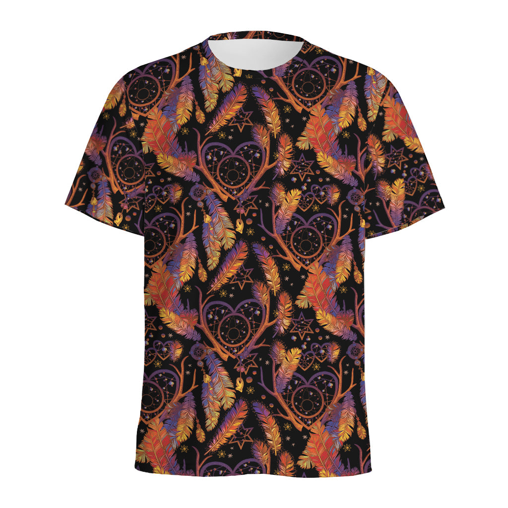 Indian Tribal Dream Catcher Print Men's Sports T-Shirt