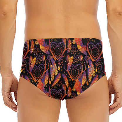 Indian Tribal Dream Catcher Print Men's Triangle Swim Briefs
