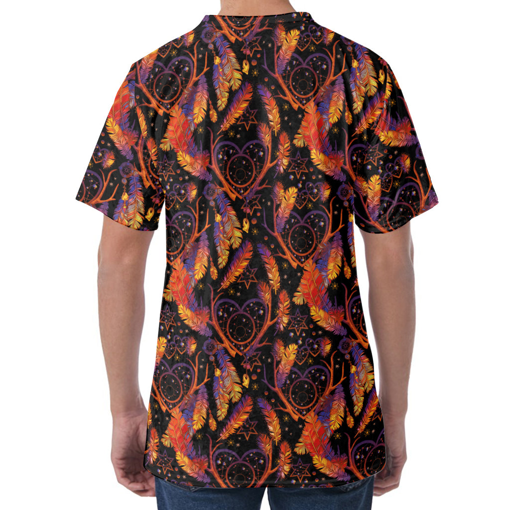 Indian Tribal Dream Catcher Print Men's Velvet T-Shirt