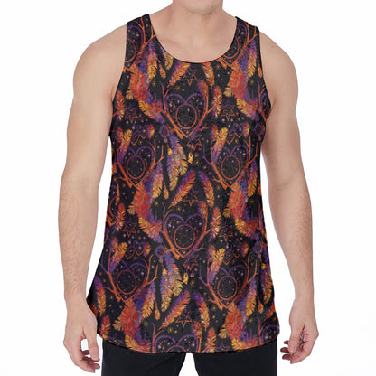 Indian Tribal Dream Catcher Print Men's Velvet Tank Top