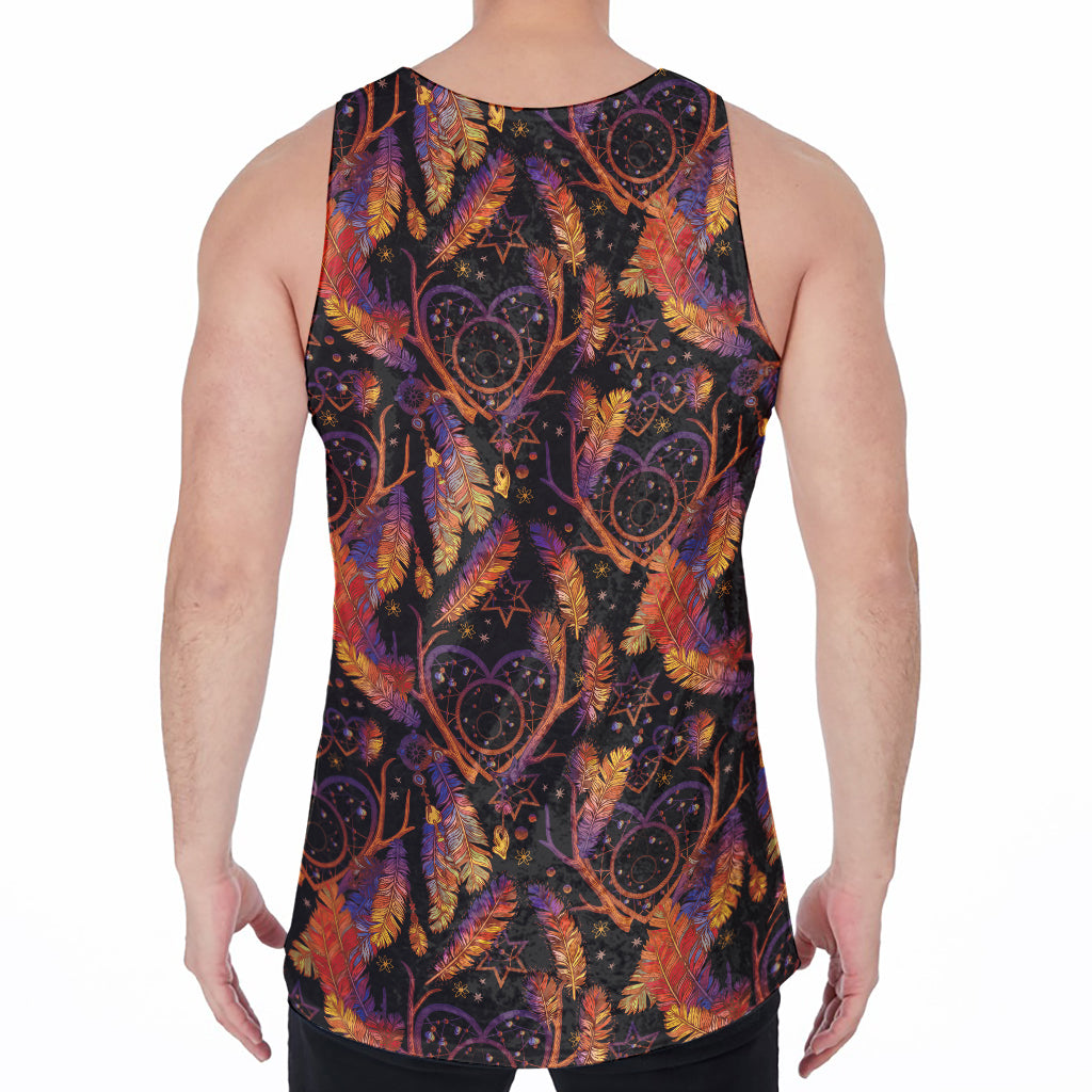 Indian Tribal Dream Catcher Print Men's Velvet Tank Top