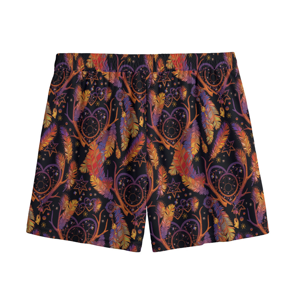 Indian Tribal Dream Catcher Print Mesh Shorts