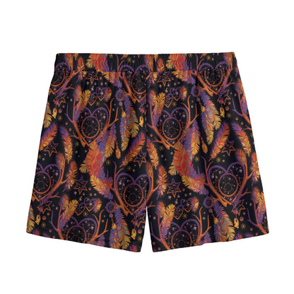 Indian Tribal Dream Catcher Print Mesh Shorts