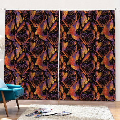 Indian Tribal Dream Catcher Print Pencil Pleat Curtains