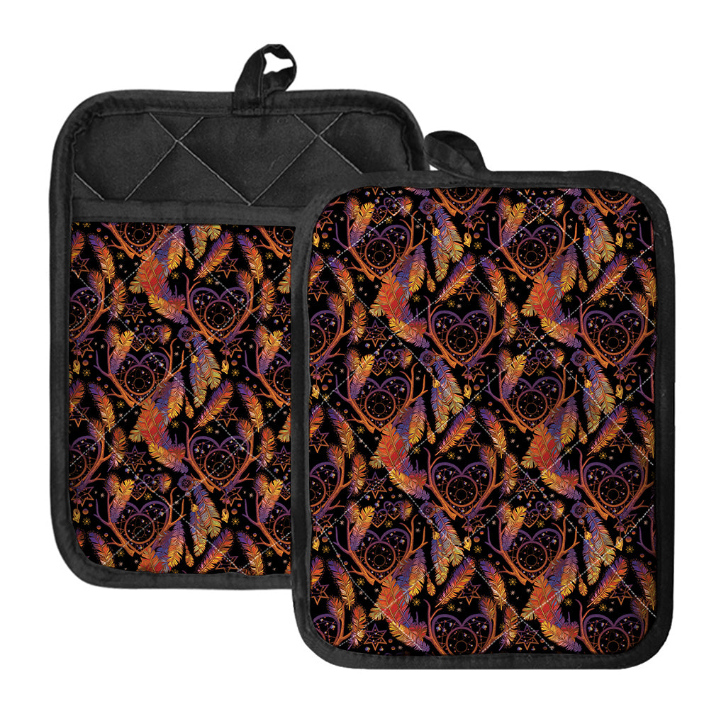 Indian Tribal Dream Catcher Print Pot Holders With Pocket