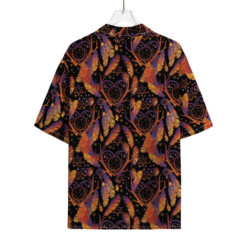 Indian Tribal Dream Catcher Print Rayon Hawaiian Shirt
