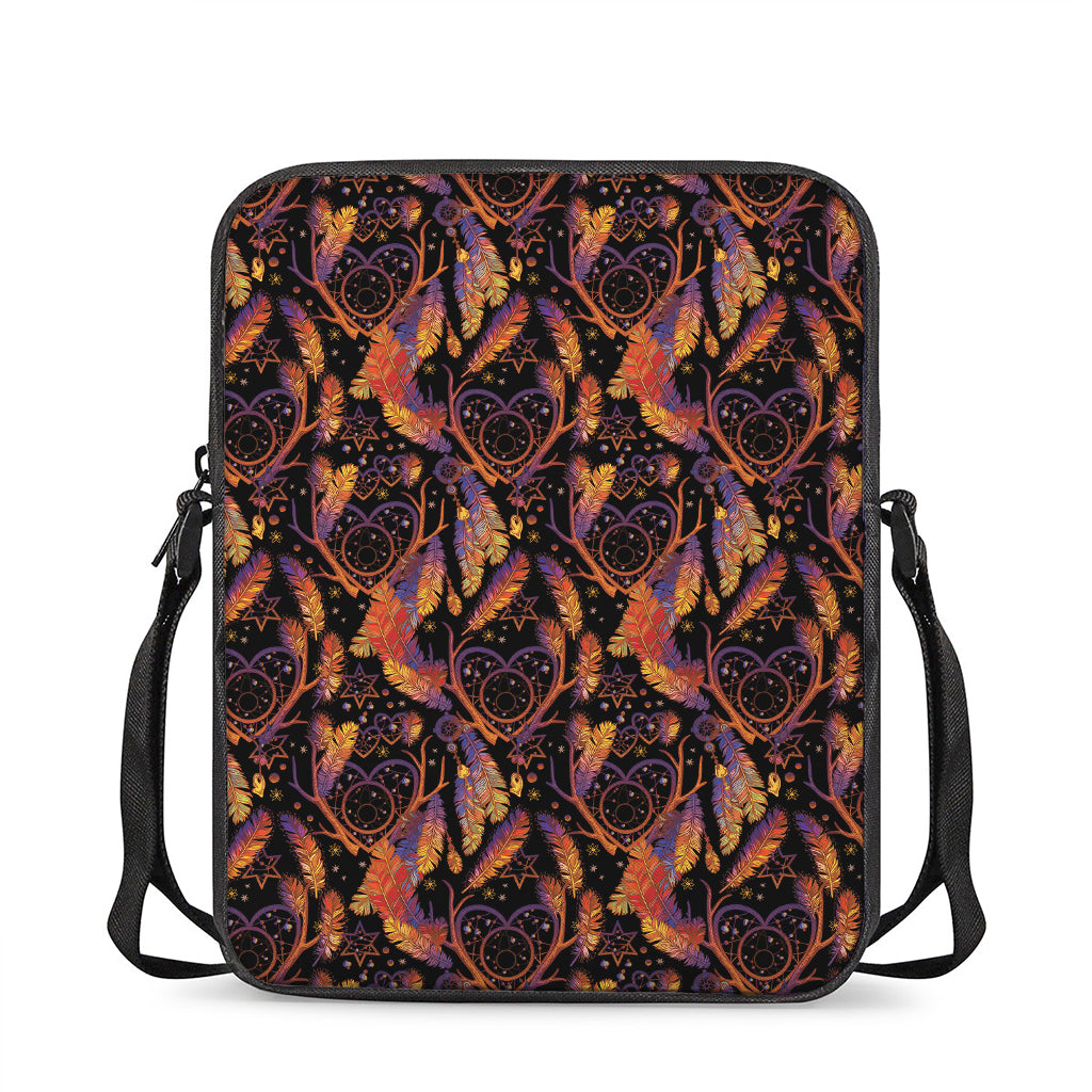 Indian Tribal Dream Catcher Print Rectangular Crossbody Bag