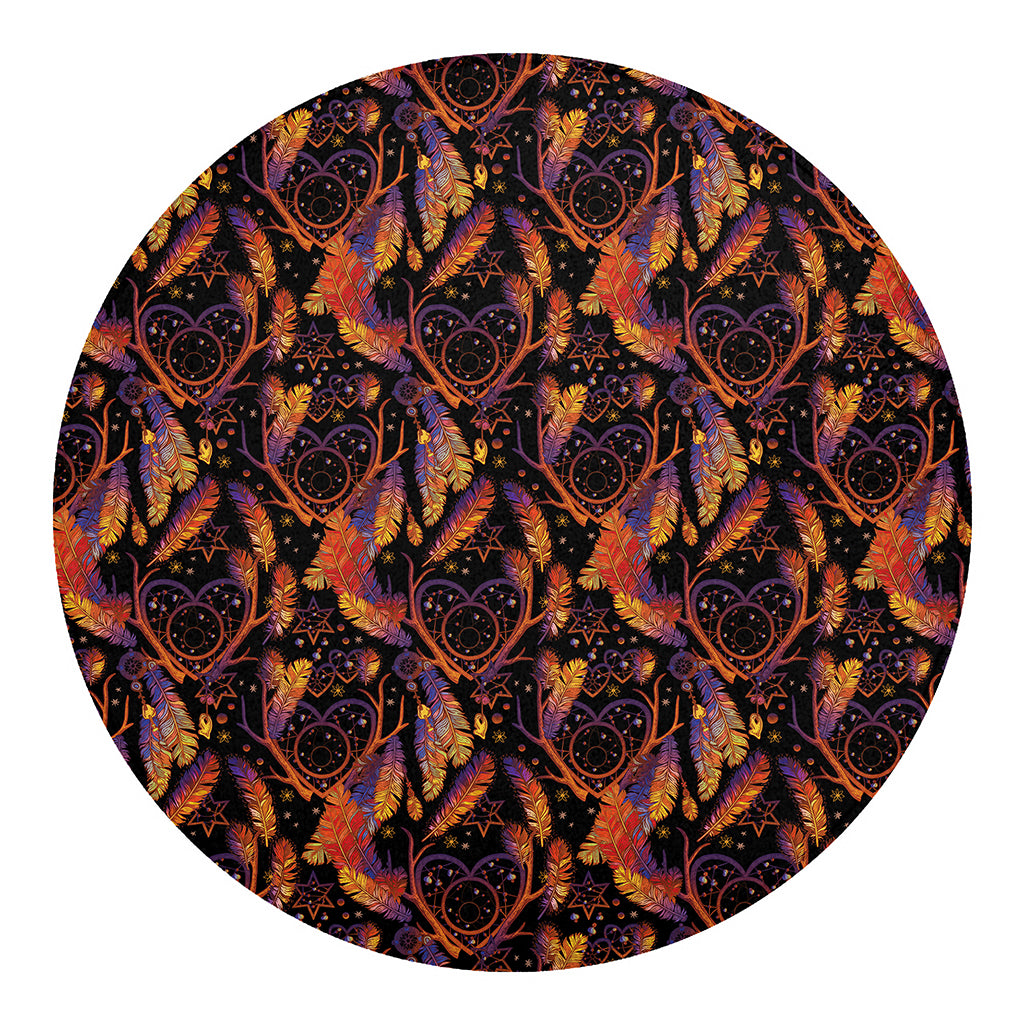 Indian Tribal Dream Catcher Print Round Blanket
