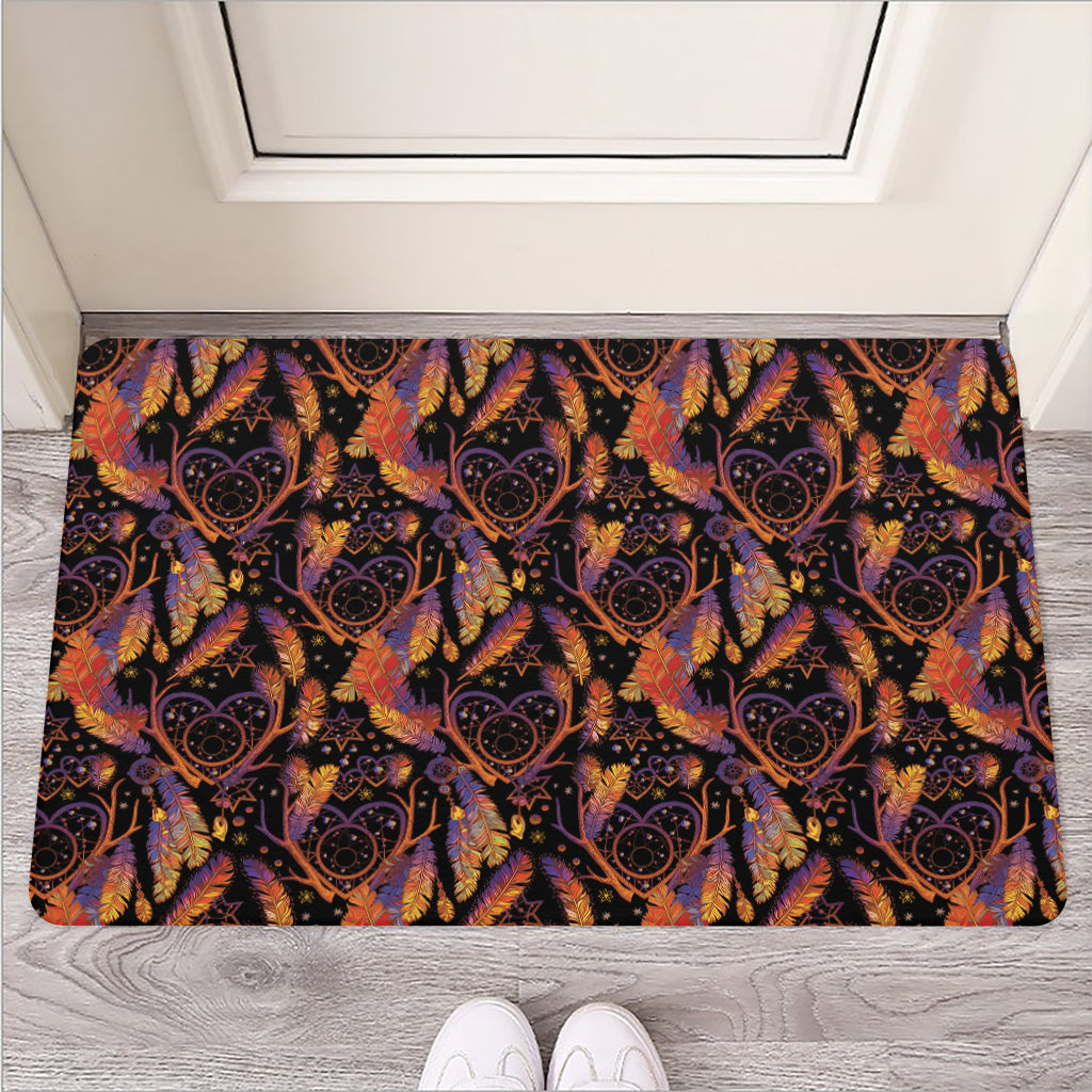 Indian Tribal Dream Catcher Print Rubber Doormat