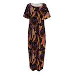 Indian Tribal Dream Catcher Print Short Sleeve Long Nightdress