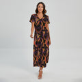 Indian Tribal Dream Catcher Print Short Sleeve Maxi Dress