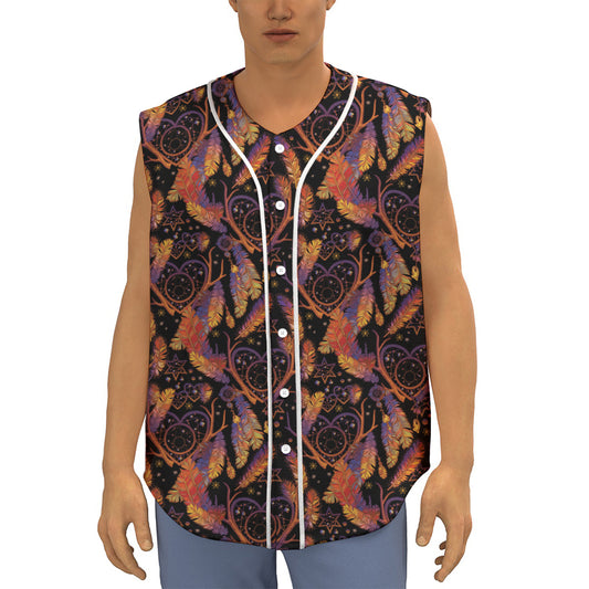 Indian Tribal Dream Catcher Print Sleeveless Baseball Jersey