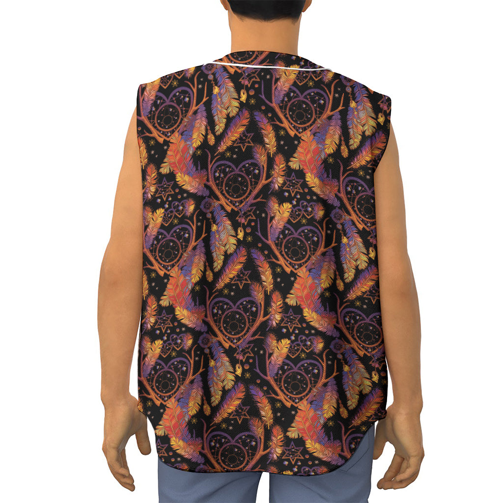 Indian Tribal Dream Catcher Print Sleeveless Baseball Jersey