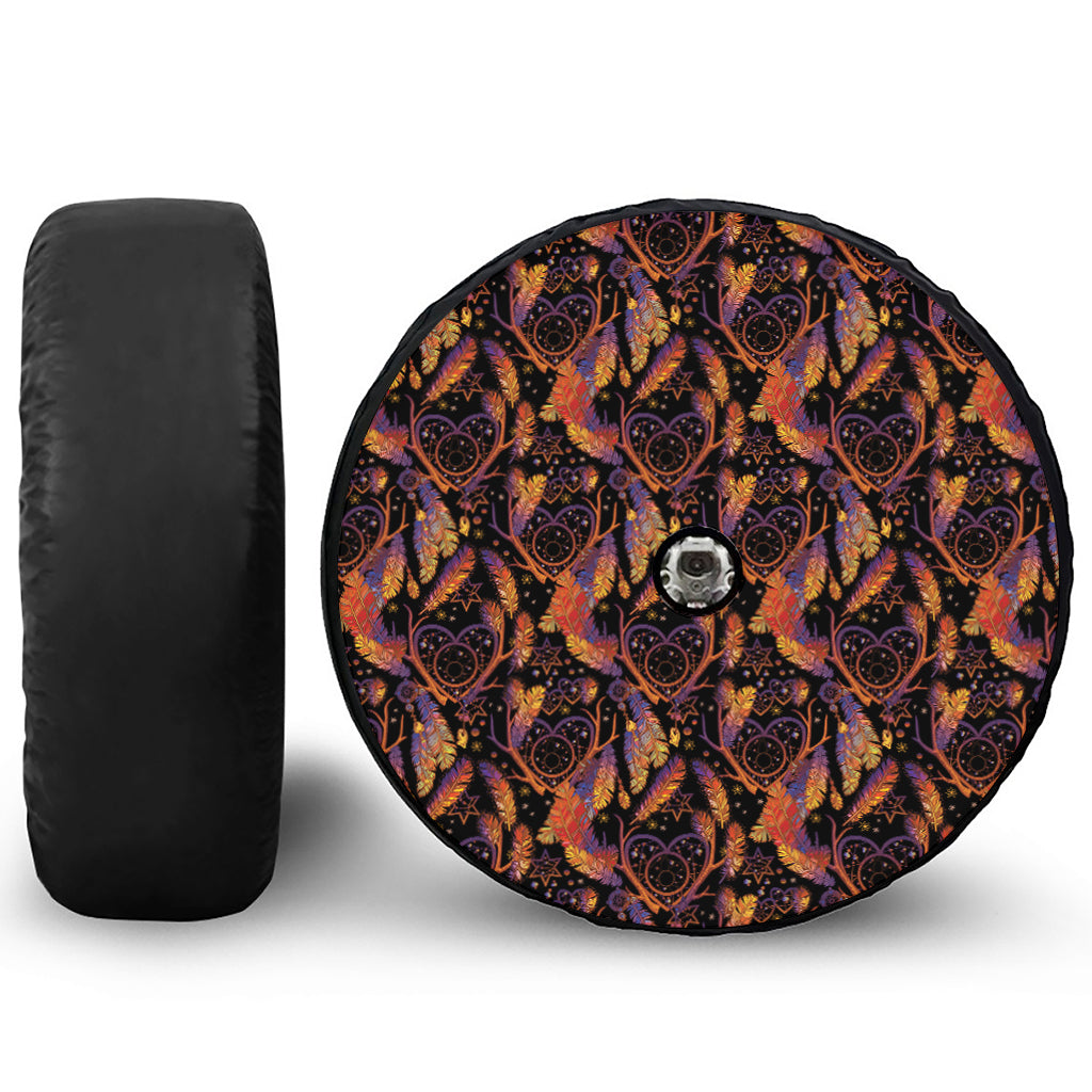 Indian Tribal Dream Catcher Print Tire Cover With Camera Hole