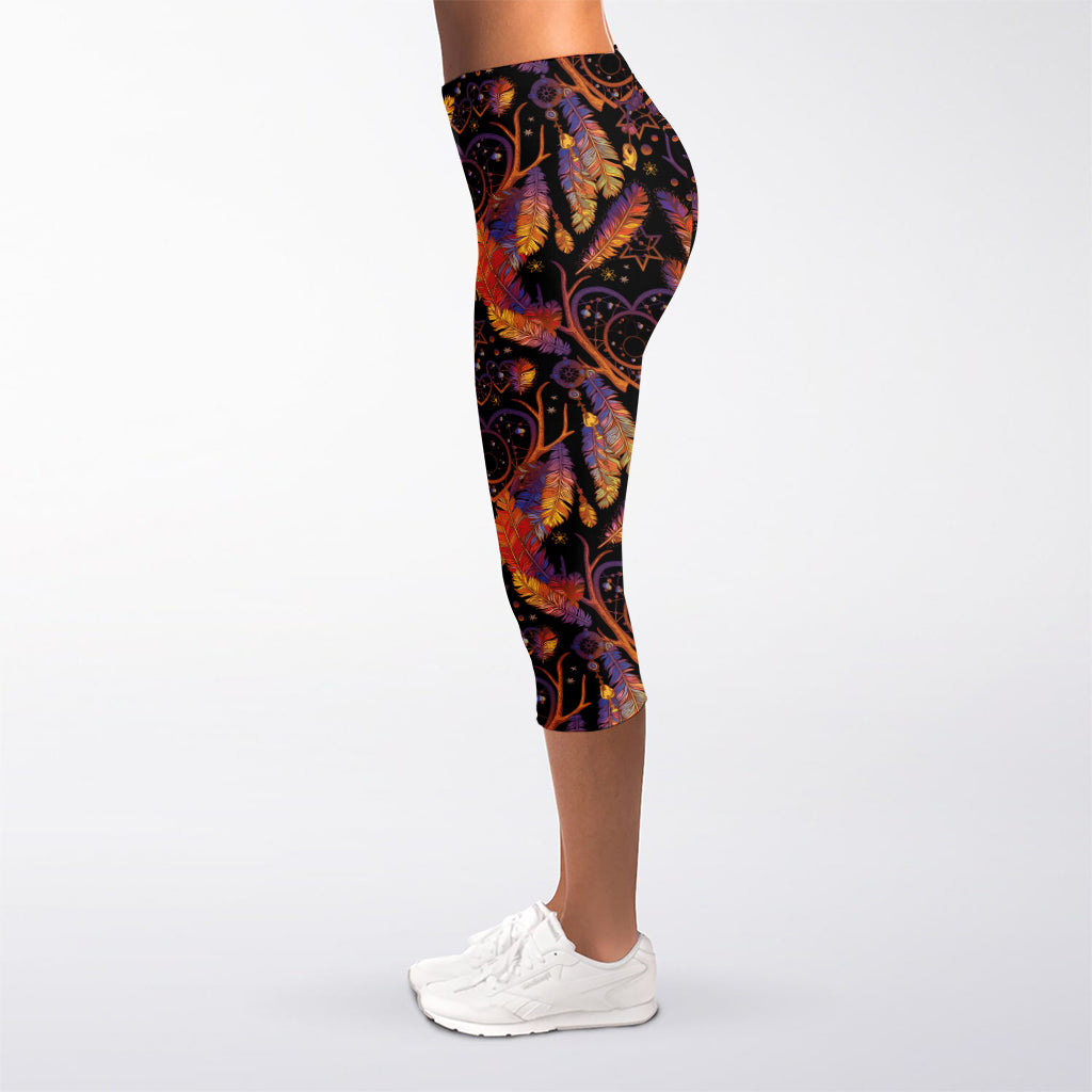 Indian Tribal Dream Catcher Print Women's Capri Leggings