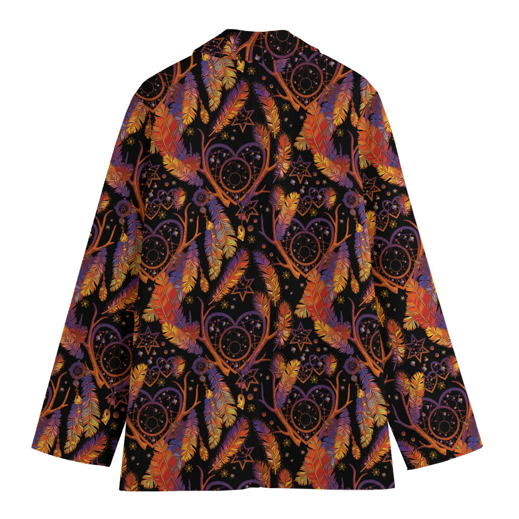 Indian Tribal Dream Catcher Print Women's Cotton Blazer