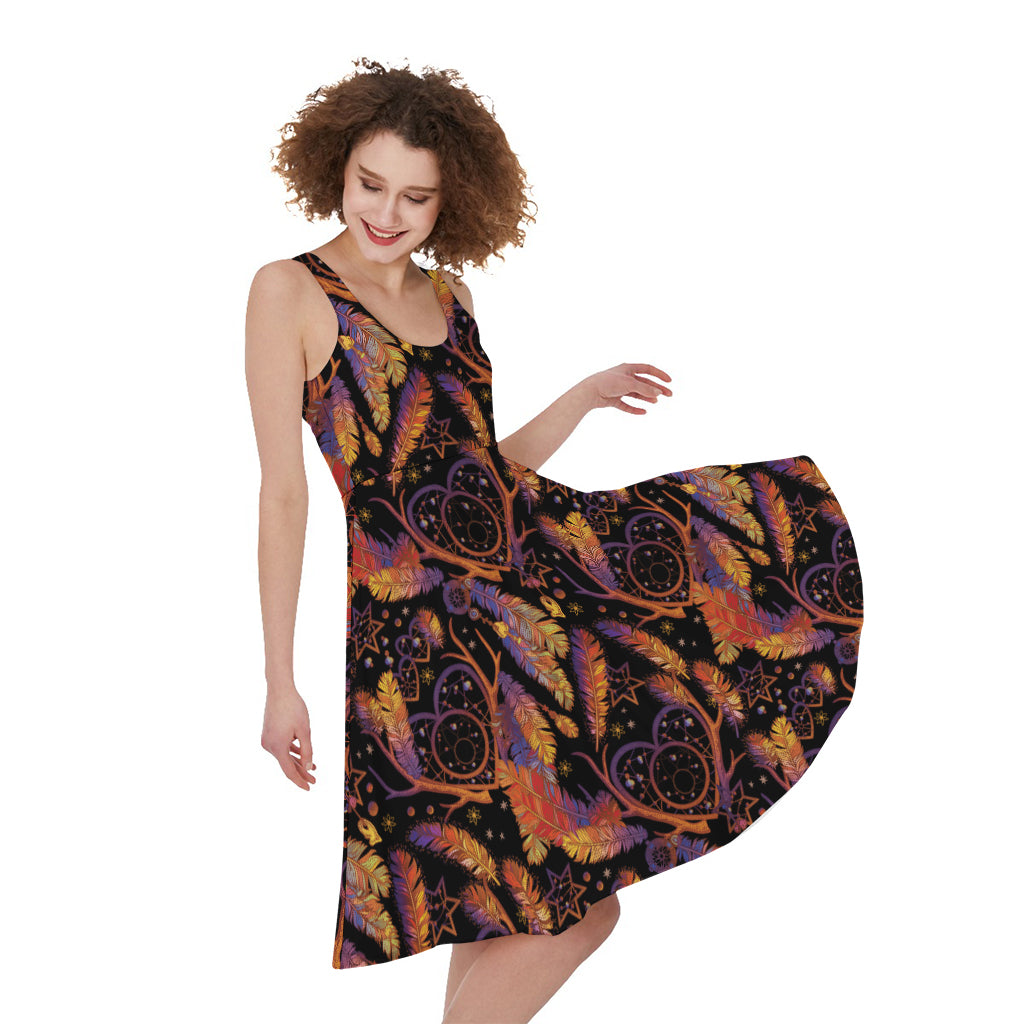 Indian Tribal Dream Catcher Print Women's Sleeveless Dress