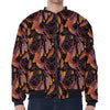 Indian Tribal Dream Catcher Print Zip Sleeve Bomber Jacket