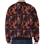 Indian Tribal Dream Catcher Print Zip Sleeve Bomber Jacket