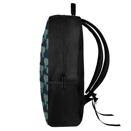 Indian Tribal Elephant Pattern Print 17 Inch Backpack