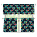 Indian Tribal Elephant Pattern Print 3 Piece Kitchen Curtains