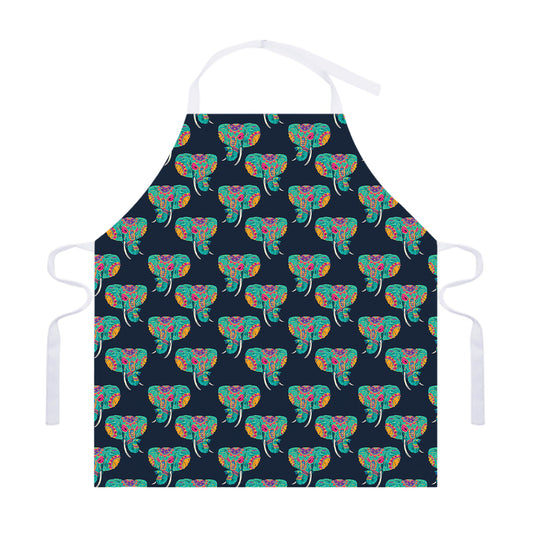 Indian Tribal Elephant Pattern Print Adjustable Apron