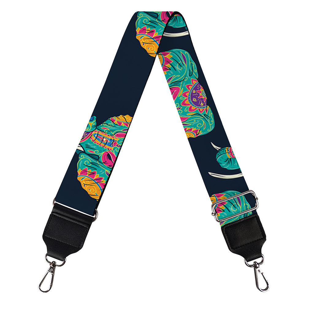 Indian Tribal Elephant Pattern Print Bag Strap