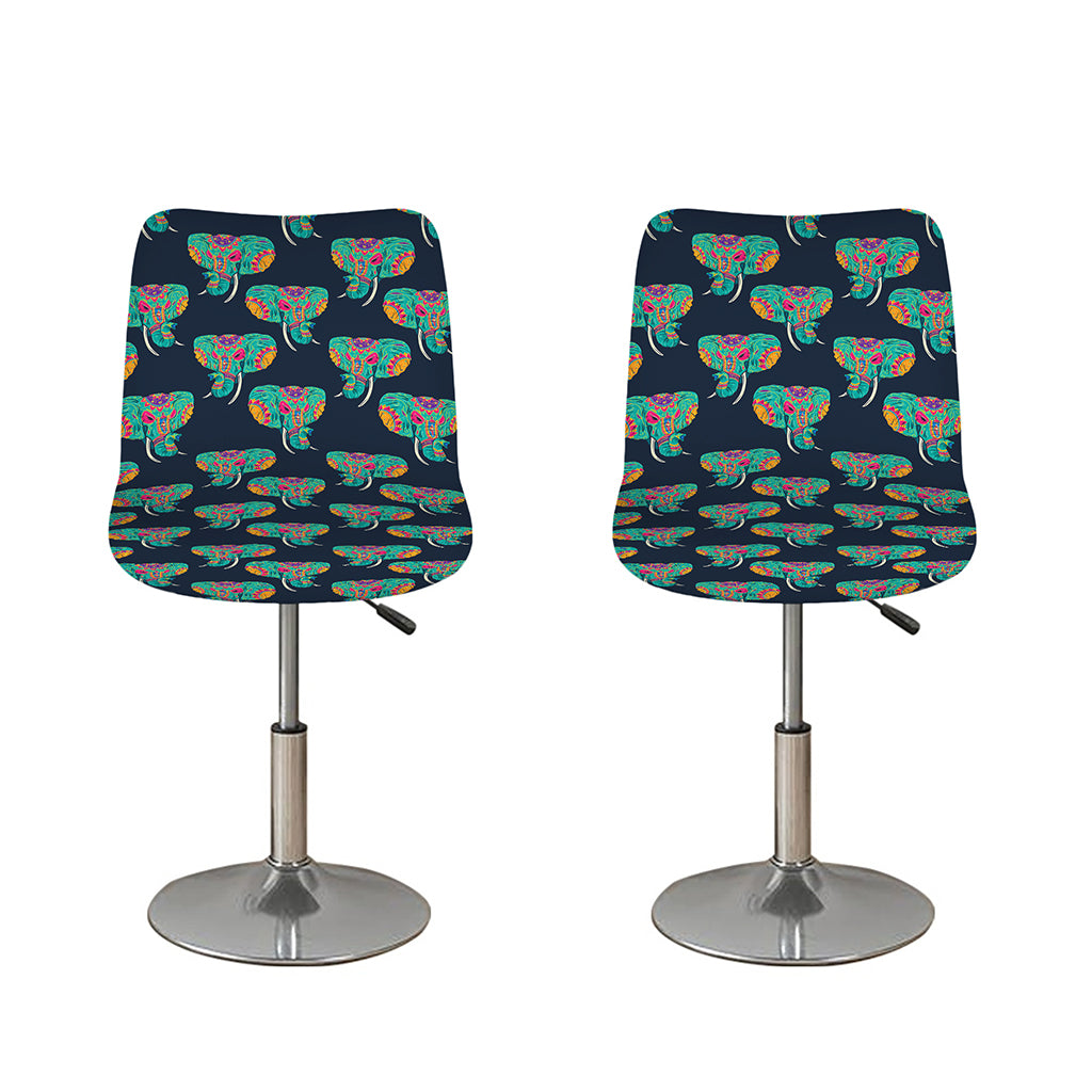 Indian Tribal Elephant Pattern Print Bar Stool Covers