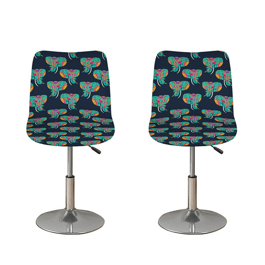 Indian Tribal Elephant Pattern Print Bar Stool Covers