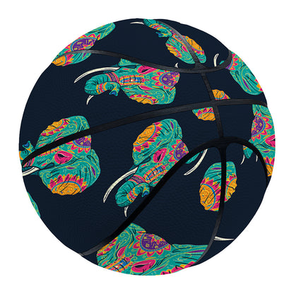 Indian Tribal Elephant Pattern Print Basketball