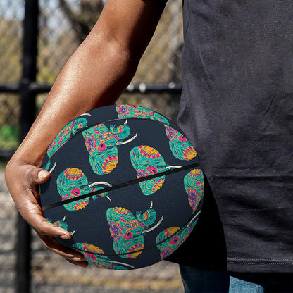 Indian Tribal Elephant Pattern Print Basketball