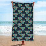 Indian Tribal Elephant Pattern Print Beach Towel