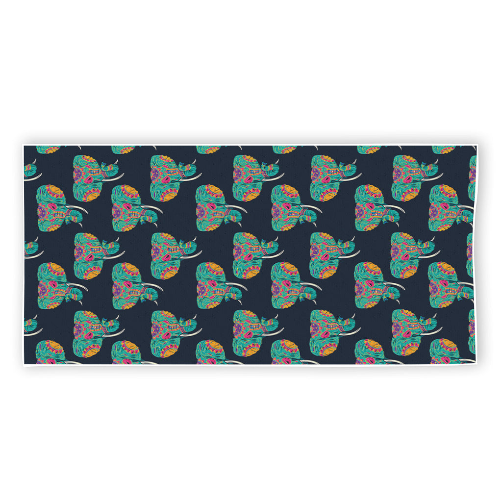 Indian Tribal Elephant Pattern Print Beach Towel