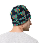 Indian Tribal Elephant Pattern Print Beanie