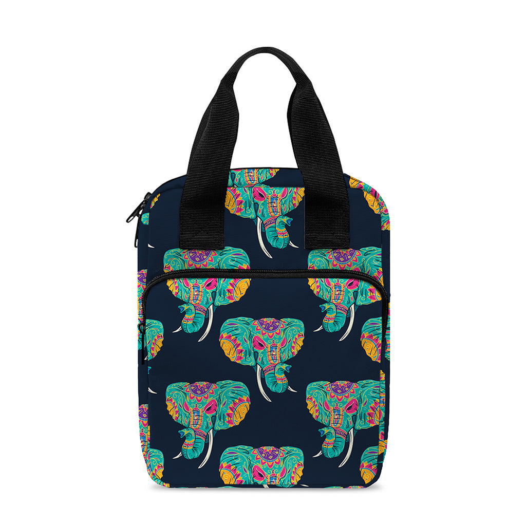 Indian Tribal Elephant Pattern Print Bible Tote Bag