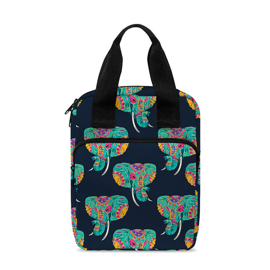 Indian Tribal Elephant Pattern Print Bible Tote Bag