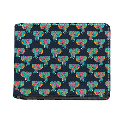 Indian Tribal Elephant Pattern Print Bifold Wallet