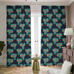 Indian Tribal Elephant Pattern Print Blackout Pencil Pleat Curtains