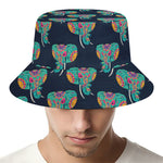 Indian Tribal Elephant Pattern Print Bucket Hat