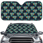 Indian Tribal Elephant Pattern Print Car Windshield Sun Shade