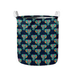 Indian Tribal Elephant Pattern Print Collapsible Laundry Basket