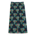 Indian Tribal Elephant Pattern Print Cotton Front Slit Maxi Skirt